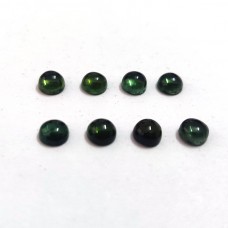 Natural Dark Green tourmaline 5mm round cabochon 0.625 cts